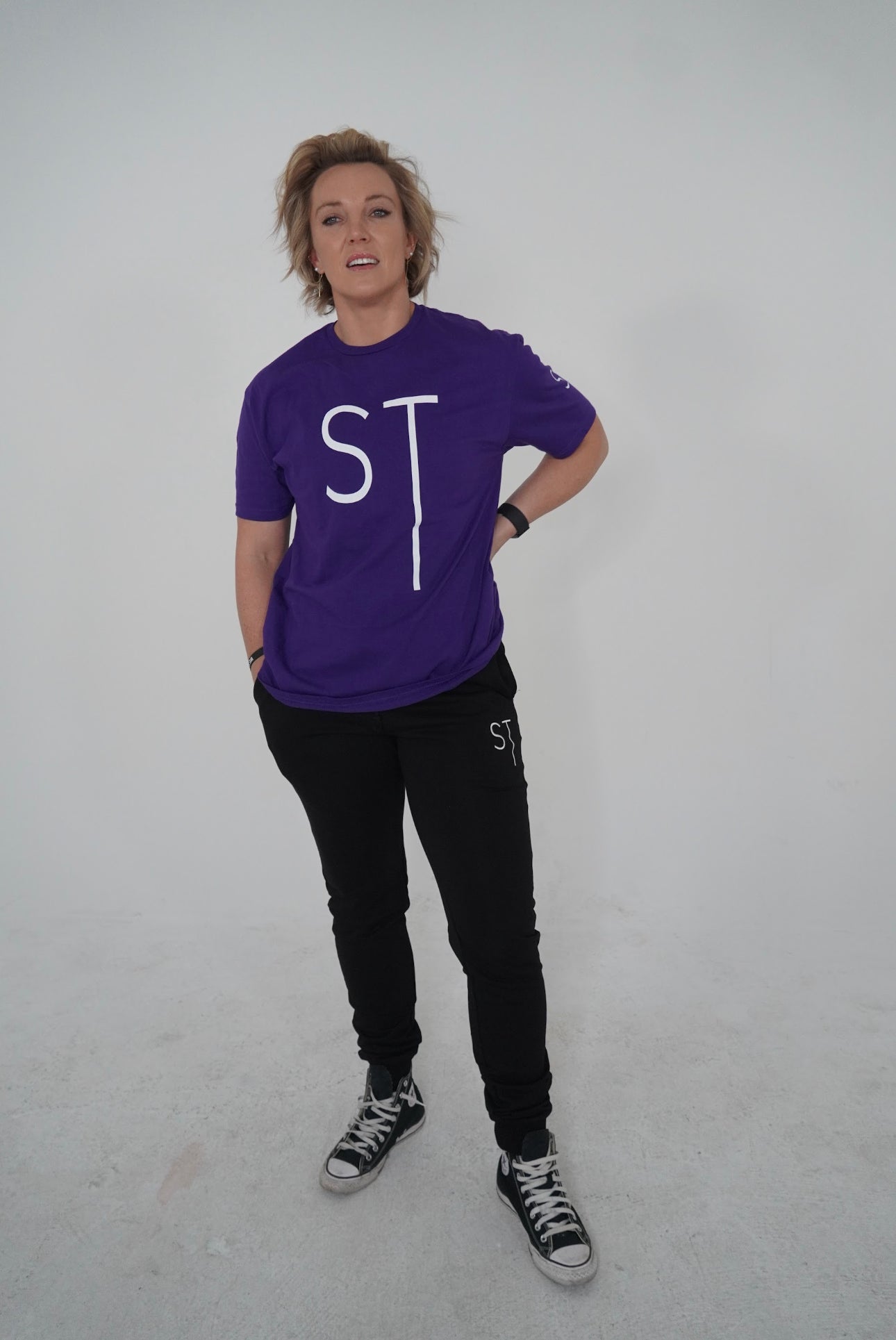 Purple "ST" Slim Tall T-SHIRT