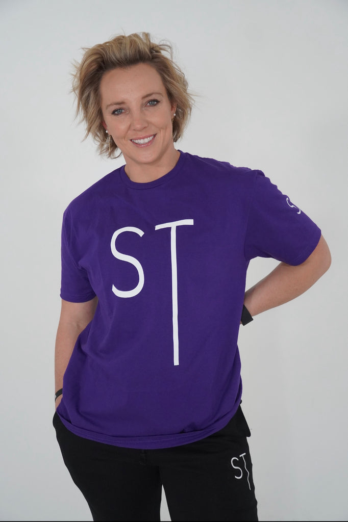 Purple "ST" Slim Tall T-SHIRT